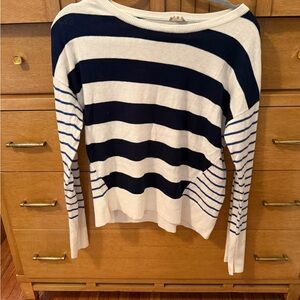Hem & Thread Navy and White Striped Knit Top